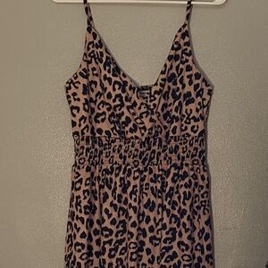 Leopard Print Spaghetti Strap Dress